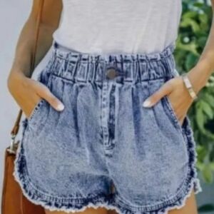 High-Waisted Denim Shorts
